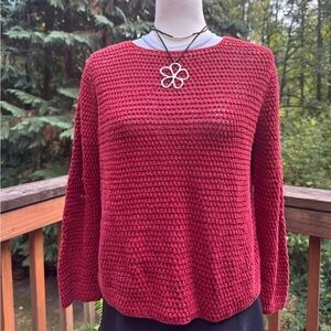 Lauren Ralph Lauren Burgundy Crew Neck Sweater